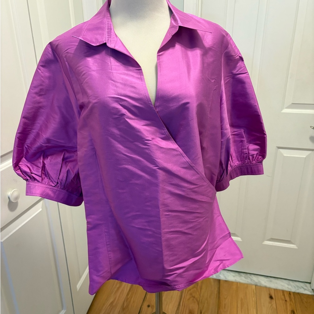 Elegant Women's Purple Wrap Top